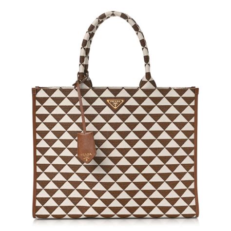 PRADA Jacquard Saffiano Triangolo Symbole Embroidered .